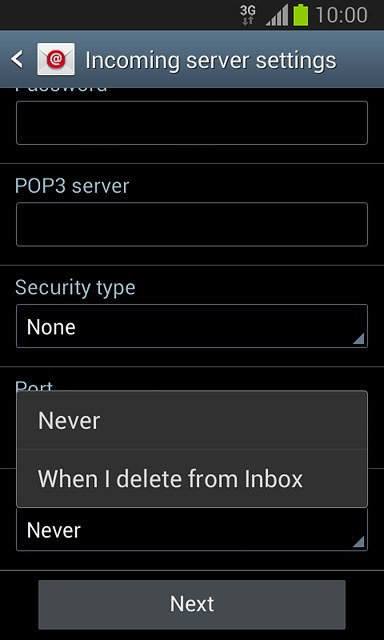 Press Never or When I delete from Inbox.