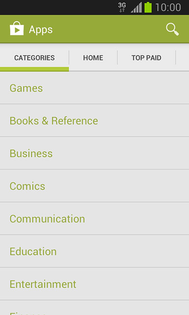 To search by category:Press CATEGORIES.Go to the required category.