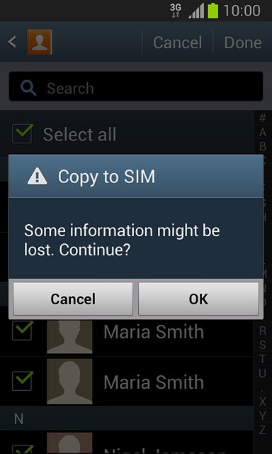 Press OK to confirm.