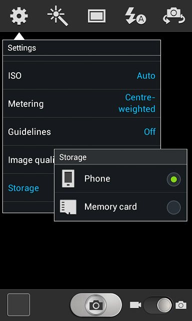 Press Phone or Memory card.