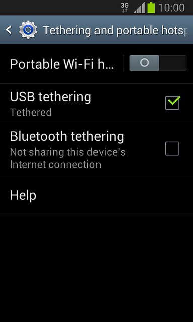 Press USB tethering until the function is turned on.