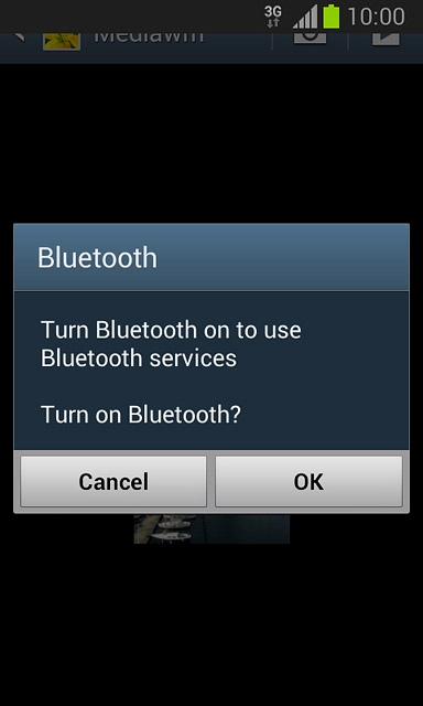 If Bluetooth is turned off:Press OK to turn on Bluetooth.