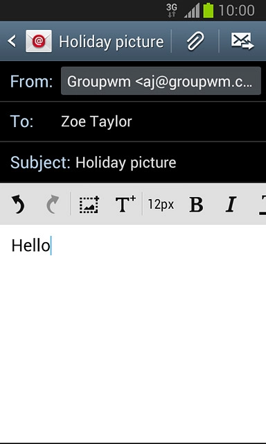 Press the attachment icon.