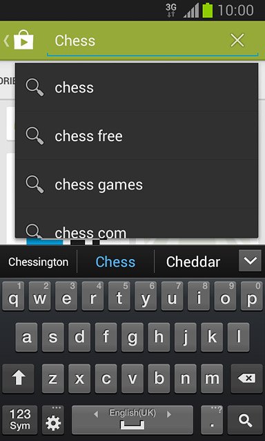 Key in the name of the required app and press the search icon.