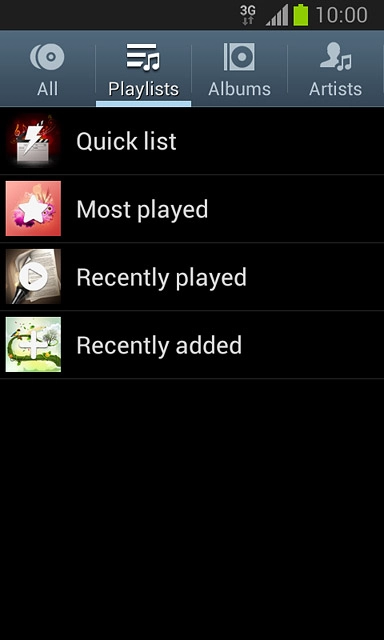 Press Playlists.