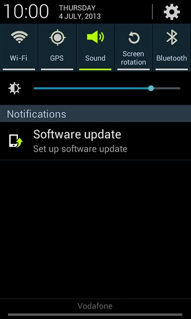 Slide your finger down the display starting from the top edge of your phone.Press the settings icon.