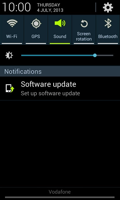 Slide your finger down the display starting from the top edge of your phone.Press the settings icon.