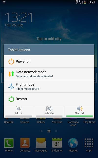 To turn on silent mode:Press Mute.
