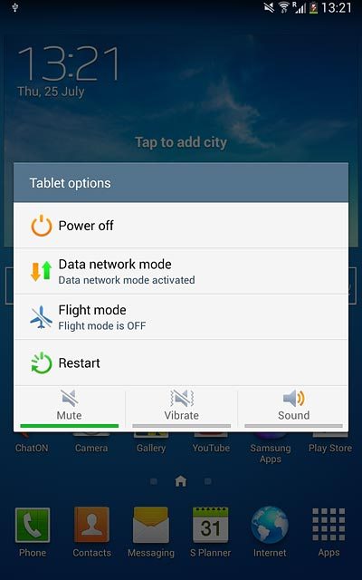 To turn off silent mode:Press Sound.