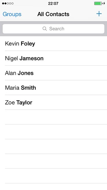 Press the new contact icon.