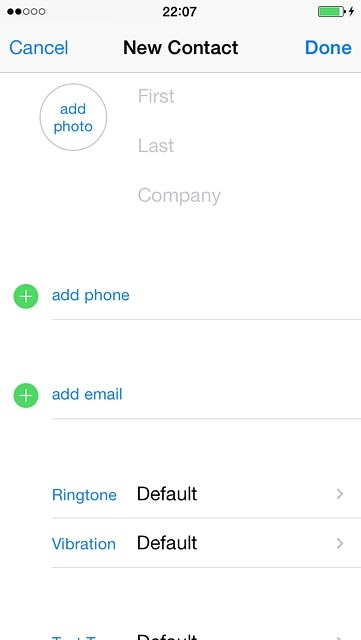 Press First and key in the required first name.