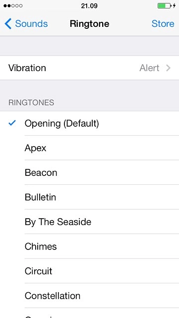 Once you've found a ring tone you like, press Sounds.