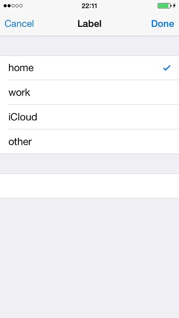 Key in the required text and press Done.