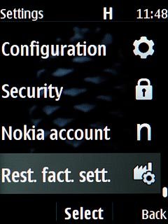 Scroll to Rest. fact. sett. and press the Navigation key.