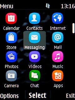 Scroll to Messaging and press the Navigation key.