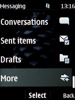 Scroll to More and press the Navigation key.