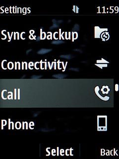 Scroll to Call and press the Navigation key.