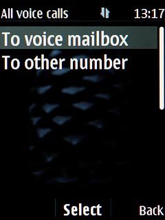 Scroll to To voice mailbox and press the Navigation key.