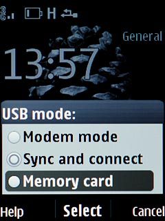 Scroll to Memory card and press the Navigation key.