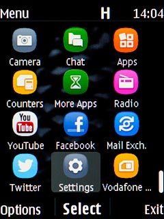 Scroll to Settings and press the Navigation key.