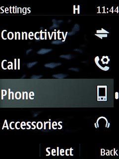 Scroll to Phone and press the Navigation key.