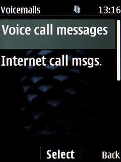 Scroll to Voice call messages and press the Navigation key.