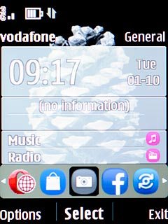 Scroll to the camera icon and press the Navigation key.