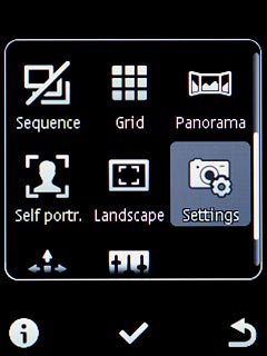 Scroll to Settings and press the Navigation key.
