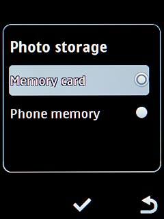 Highlight Memory card or Phone memory and press the Navigation key.