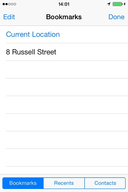 Press the required destination.