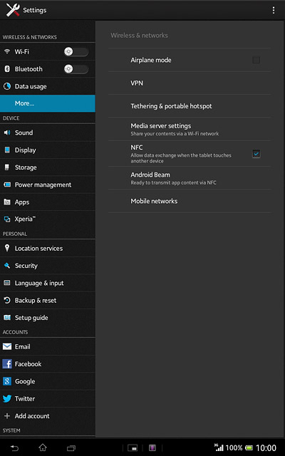 Press Mobile networks.