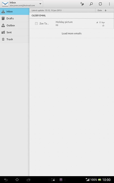 Press the name of the email account.