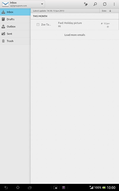 Press the new email message icon.