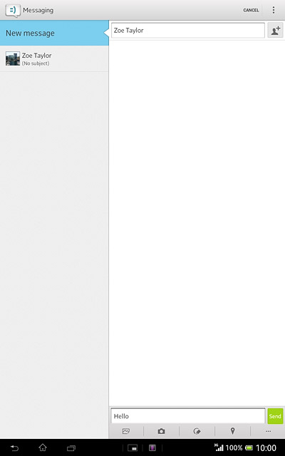 Press Send when you've written your text message.