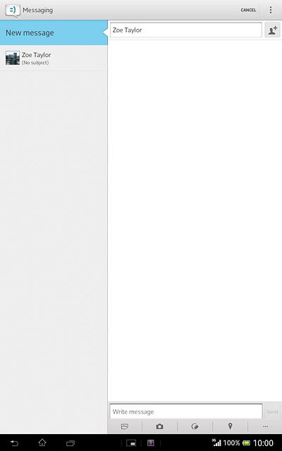 Press Write message.Write the text for your text message.