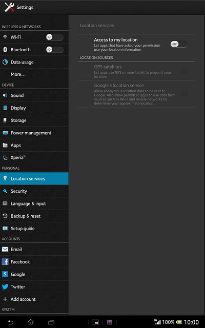 Press Access to my location to turn the function on or off.