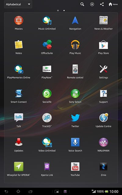 Press Wisepilot for XPERIA™.