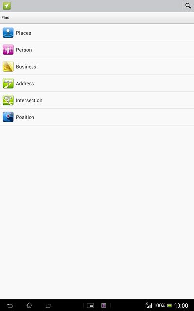 Press one of the following search options:Places