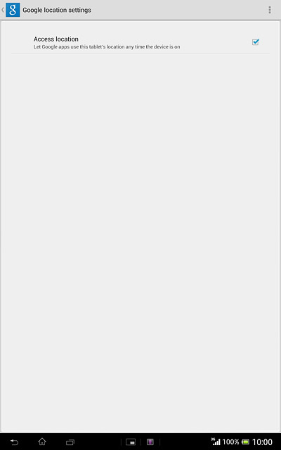 Press Access location to turn the function on or off.