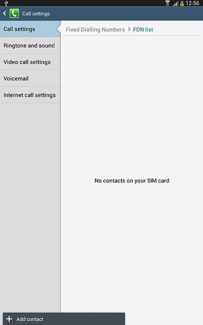 Press Add contact and key in the required name.