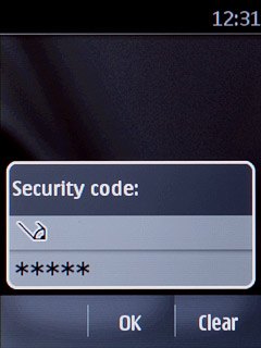 Key in the phone lock code (default is 12345) and press OK.