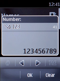 Key in the required phone number and press OK.