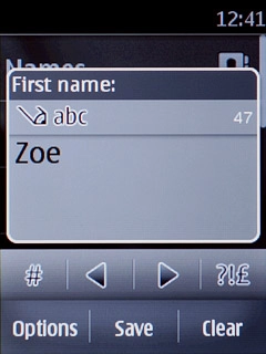 Key in the first name and press Save.
