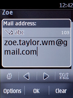 Key in the required email address and press OK.