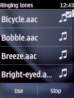 Once you've found a ring tone you like, press Use.