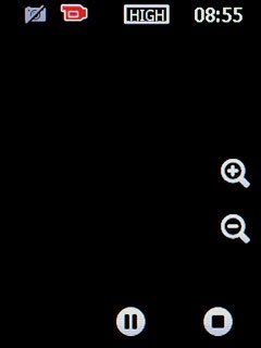 Press the stop icon to stop recording.The video clip is automatically saved.