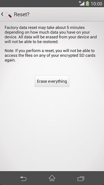 Press Erase everything.Wait a moment while the factory default settings are restored.Follow the instructions on the display to set up your phone and prepare it for use.