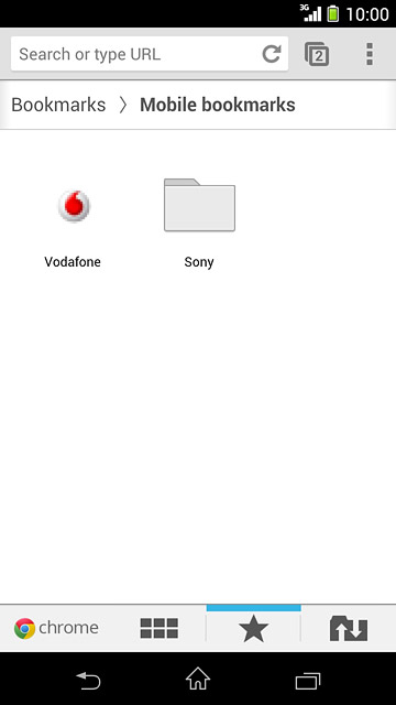 Press the bookmarks icon.