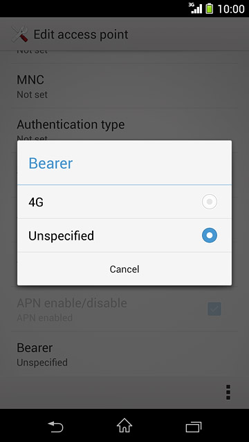 Press Unspecified.