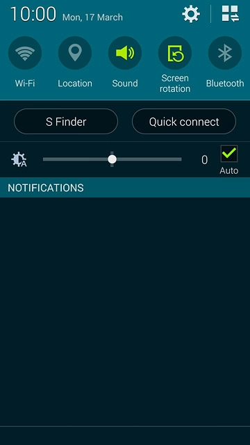 Slide your finger down the display starting from the top edge of your phone.Press the settings icon.